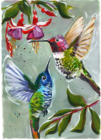Hummingbirds - Paint along class