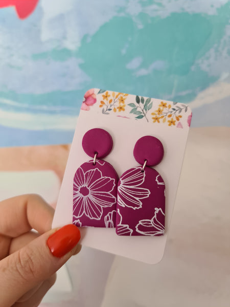 Fleur Earrings- Mauve