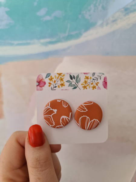 Fleur Earrings- Orange