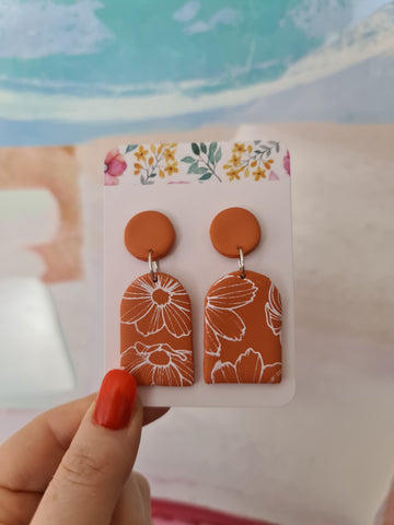 Fleur Earrings- Orange