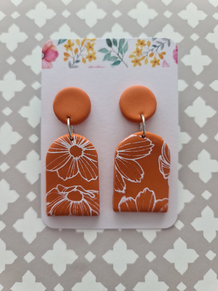 Fleur Earrings- Orange