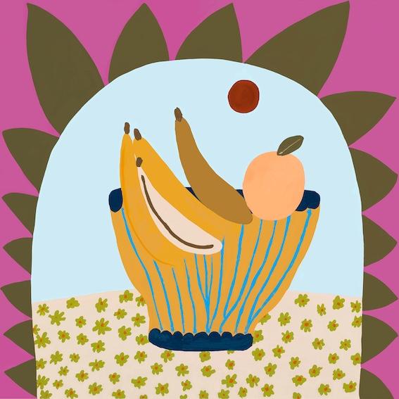 'Bananas and Orange' Art Print by Lauren Green