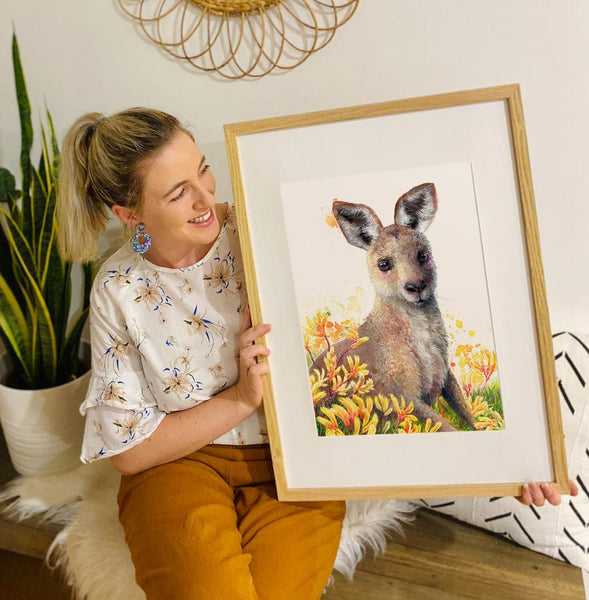 Kangaroo Joey & Kangaroo Paw Print