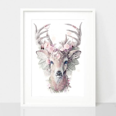 Bohemian Deer - Dusty Pink Print