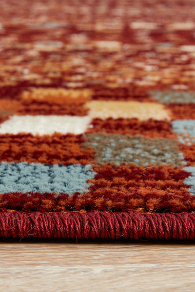 Oxford Squares Rust Rug