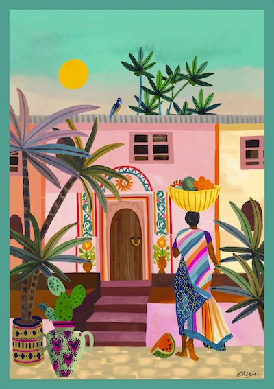 'Streets of India' Art Print by Rhiannon James
