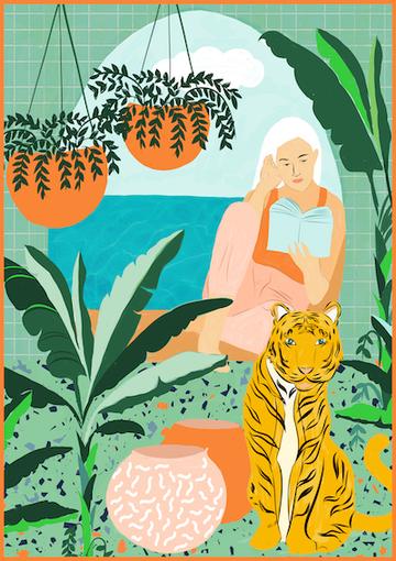 'Tropical Vacay' Art Print by Uma Gokhale
