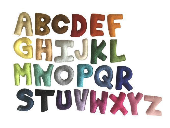 Bag of Rainbow Felt Letters