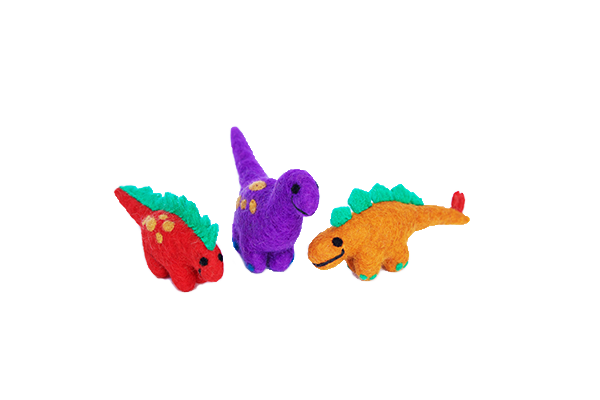 Set of 3 Felt Dinosaurs