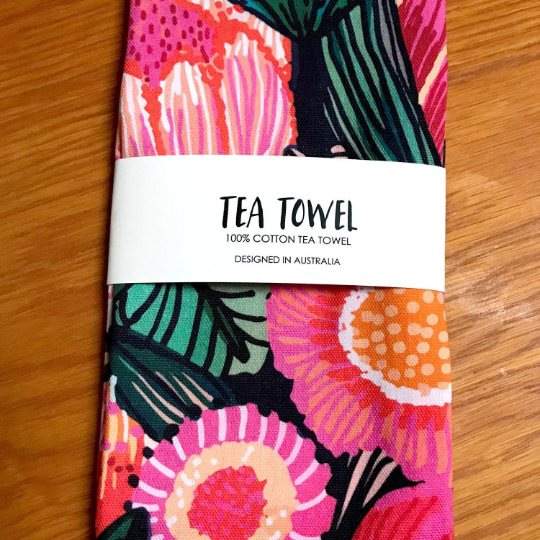 Flowers of Oz Botanical Print Tea Towel