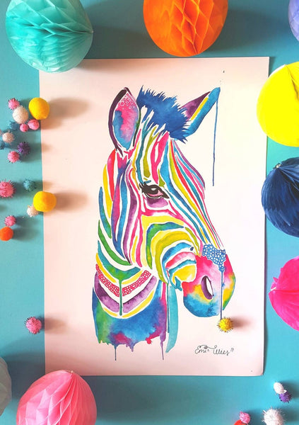 Rainbow Safari- Zebra