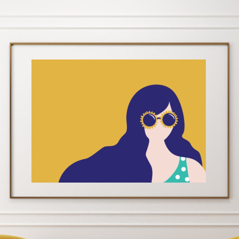 Sunglasses Girl - A4 Print