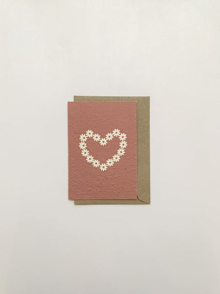 Pink Heart of flowers - Plantable Card