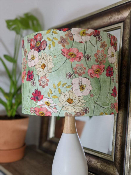 Vintage Floral Green Lampshade