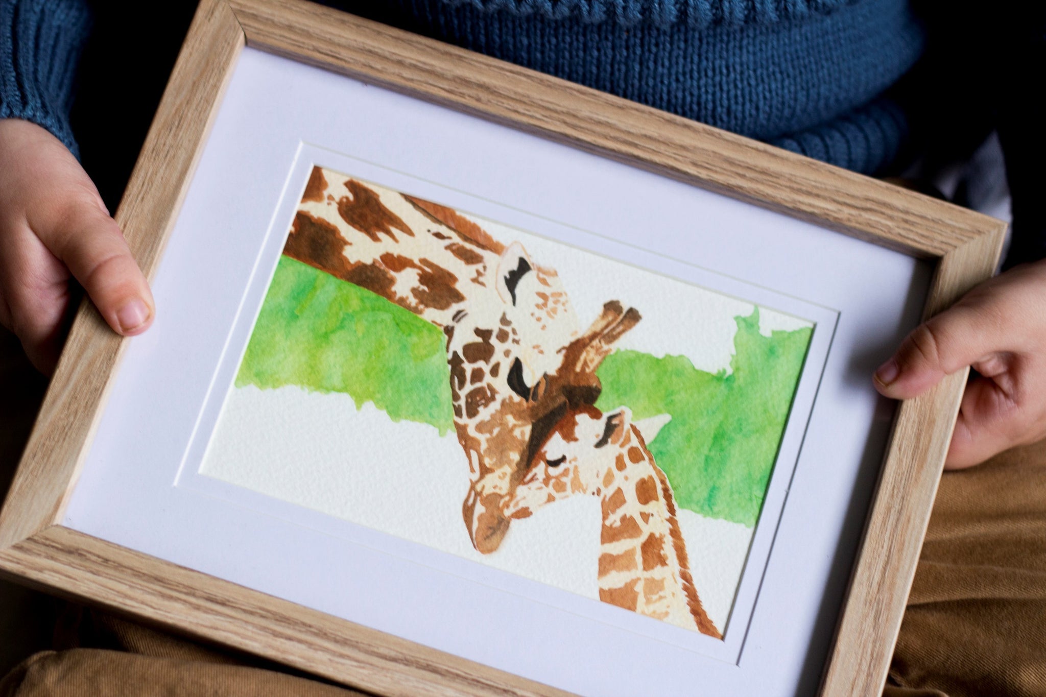 Giraffe and Calf- Mother and Child Print