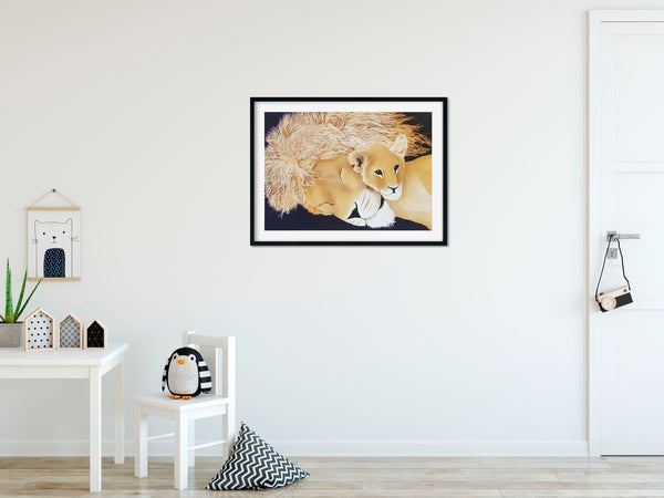Lion and Cub – Limited Edition A3 Fine Art Print